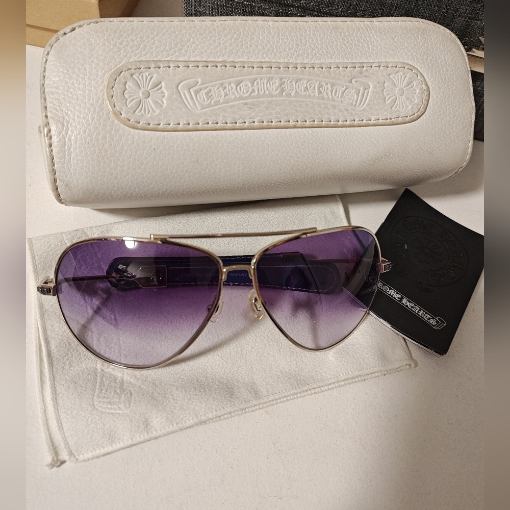 Chrome Hearts JoJo Purple Aviator Sunglasses